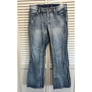 Vigoss Denim Jeans Boot Light Wash Low Rise Size 7 Pockets Boho Casual